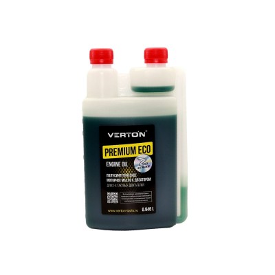 Моторное масло полусинтетическое, с дозатором для 2-х тактных двигателей Verton PREMIUM ECO 0.946л.(