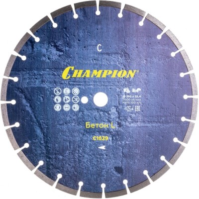 Диск алмазный CHAMPION бетон L 350/25,4/10  Concremax (старый бетон, ж/б с наполн.сред.тв)